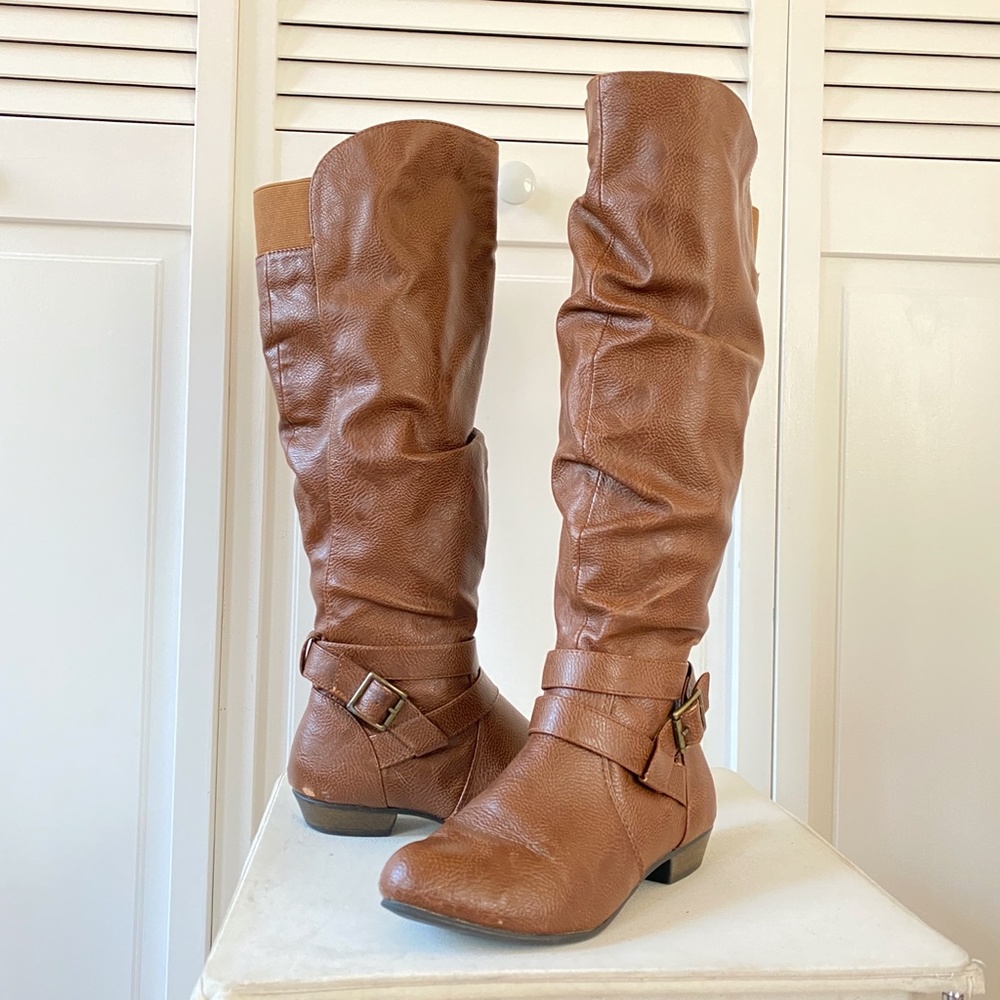 faux leather boots
